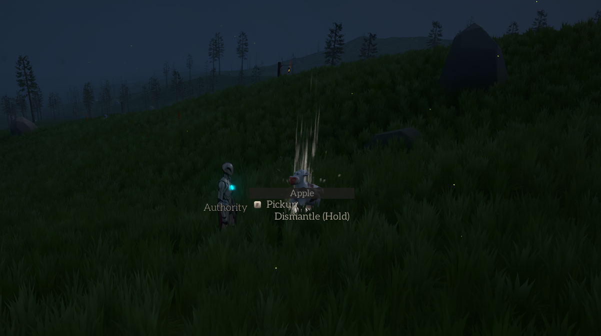 An item in the world (with dismantlable fragment)